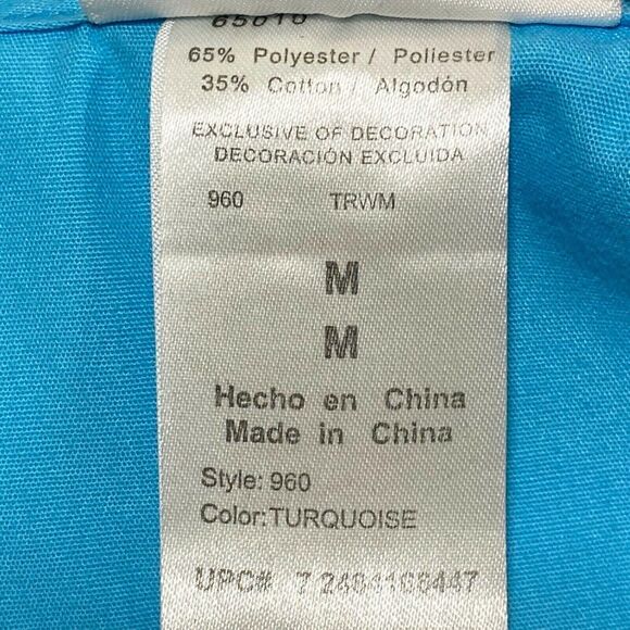 SB Scrubs 960 Mock Wrap Turquoise Scrub Top Shirt Size Medium M - Picture 5 of 7
